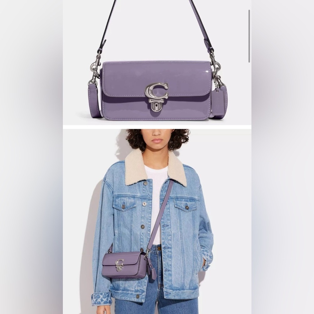 Coach Patent Leather Studio Bag 20 in Violet 💜